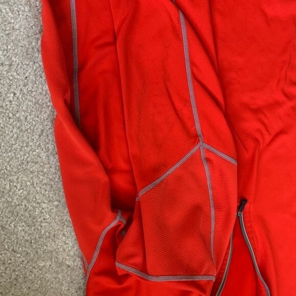 REI Orange-Red Performance 1/4 Zip Long Sleeve Running Hoodie Size XL - Picture 7 of 10